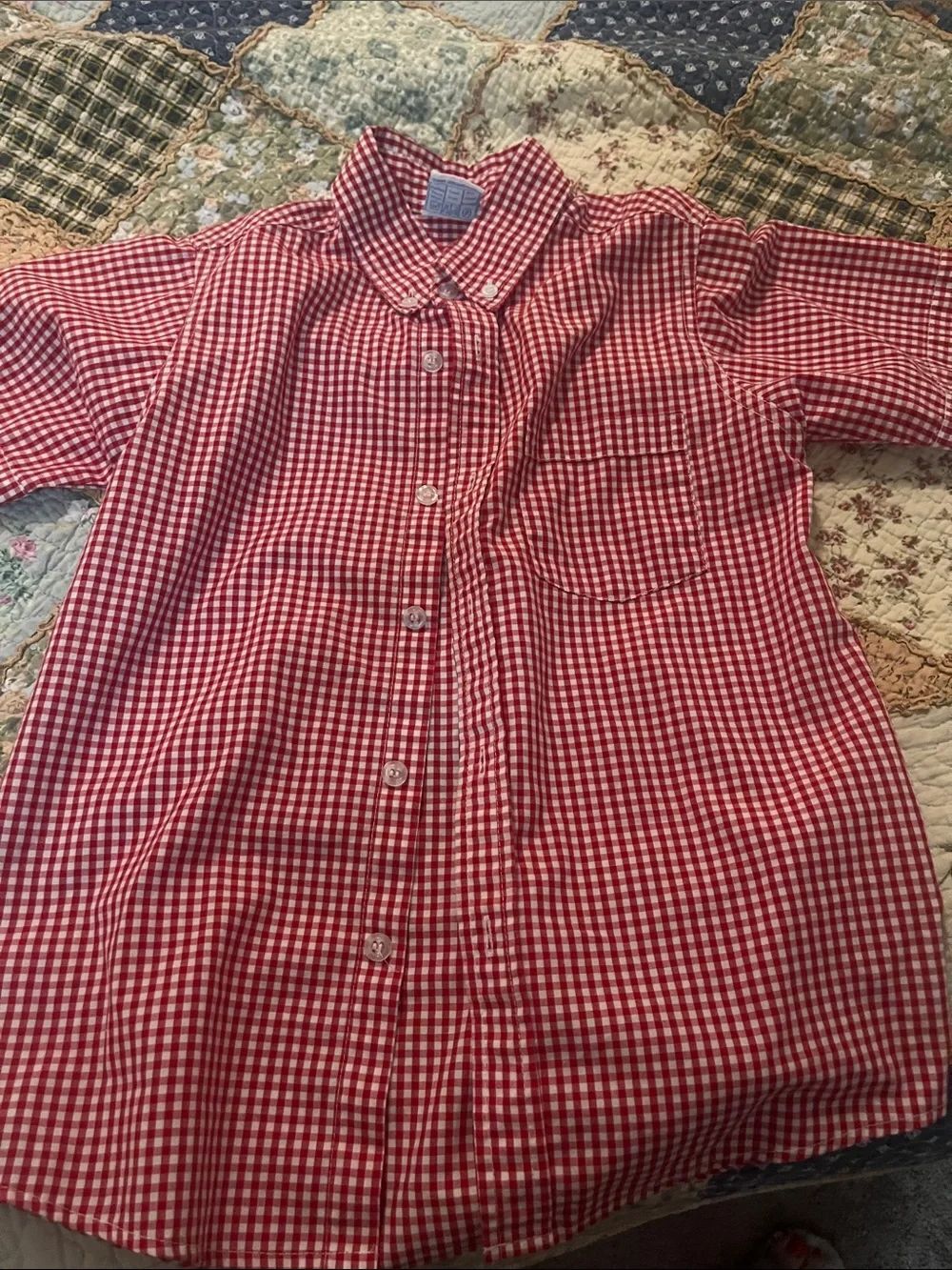 Remember Nguyen red checked shirt